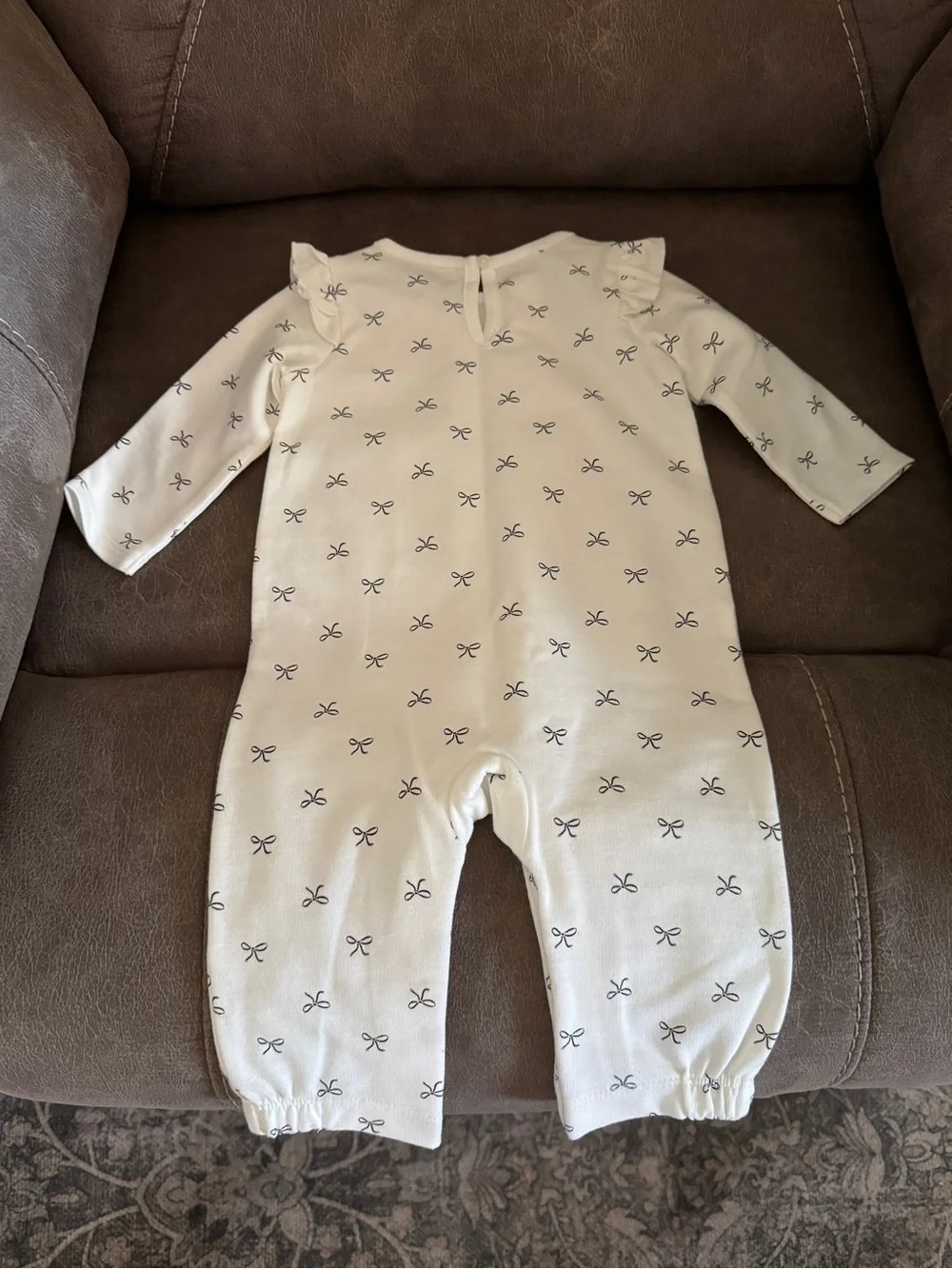 Soft Bow-Print One-Piece Romper 6mo